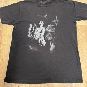 Jimi Hendrix Graphic T-Shirt Be Edgy Black Tee Size Large